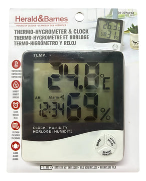 Termohigrometro Termometro Higrometro Reloj Medidor Humedad