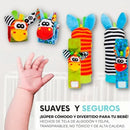 Sonajeros Bebés Manos Y Pies Medias Y Manillas Estimulación Varios Jirafa Y Cebra