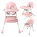 Silla Comer Comedor 3 En 1 Reclinable Plegable Para Bebé Color Rosa
