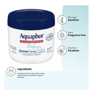 Crema para rozaduras de bebés Aquaphor en envase de 396g importado de EE.UU.