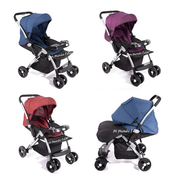 Coche de paseo Ebaby KUPER Coche Cuna azul