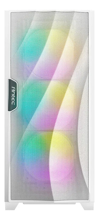 Armario Antec Df700 Flux Mesh de vidrio templado para jugadores, 5 x 120 mm, color blanco