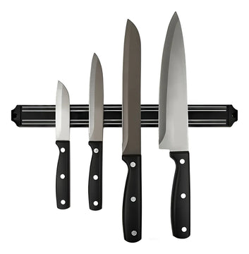 Juego de cuchillos con soporte magnético, color Weck, acero inoxidable y negro