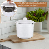 Bstkey Recipiente De Grasa De Tocino De Ceramica Con Colador