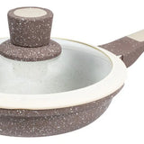 Sarten Renahouse Marmol Antiadherente 18cm Tapa Vidrio Color Marrón