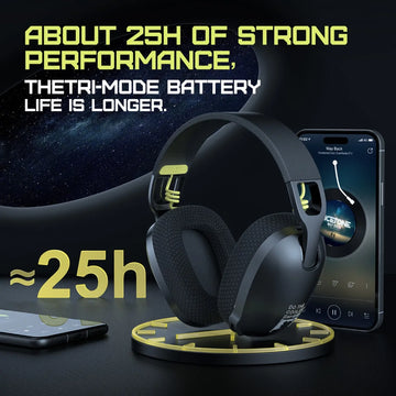 Auriculares inalámbricos para juegos Onikuma B2 con conexión USB y Bluetooth, color negro