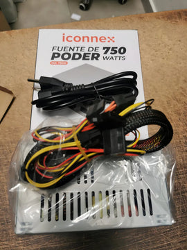 Fuente De Poder Iconnex Atx 750w Alimentación Para Pc 24 Pin
