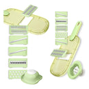 Combo X2: Pelador Y Rallador Verduras Protector 6en1 Chefmas Verde