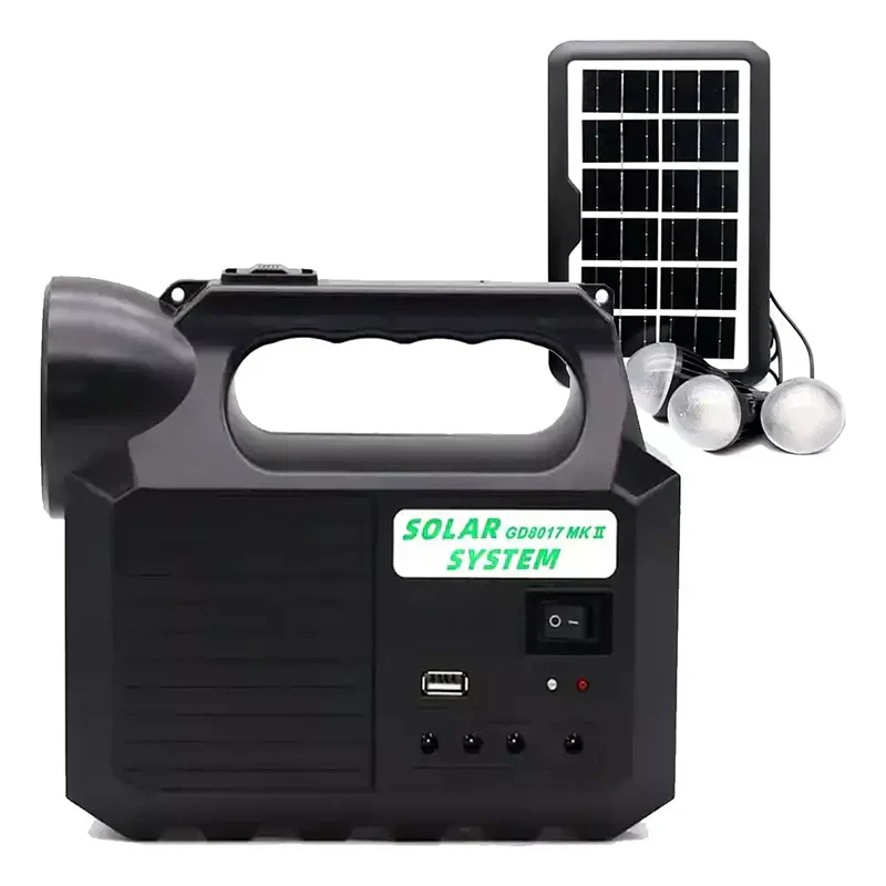 PowerBank Portatil con Panel Solar y 3 Bombillos LED