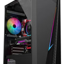 Chasis Gabinete Caja Gamer Iceberg Flux Elite + 1 Ventilador Negro