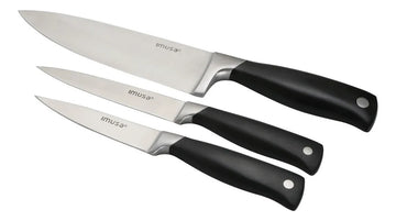 Set 3 Cuchillos Chef Multiusos Imusa 5861030379 Color Negro