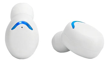 Audífonos Inalámbricos Bluetooth Libitium AUDI-B Color Blanco/Azul con Estuche de Carga
