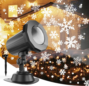 Proyector Reflector De Figuras De Navidad Giratorias. Blanco