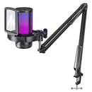 Micrófono de condensador USB Maono Gamerwave Rgb DGM20s Con Brazo Araña color Negro