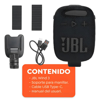 Parlante Jbl Wind 3 Bici Moto Bluetooth Micro Sd Y Radio Fm Voltaje Color Negro