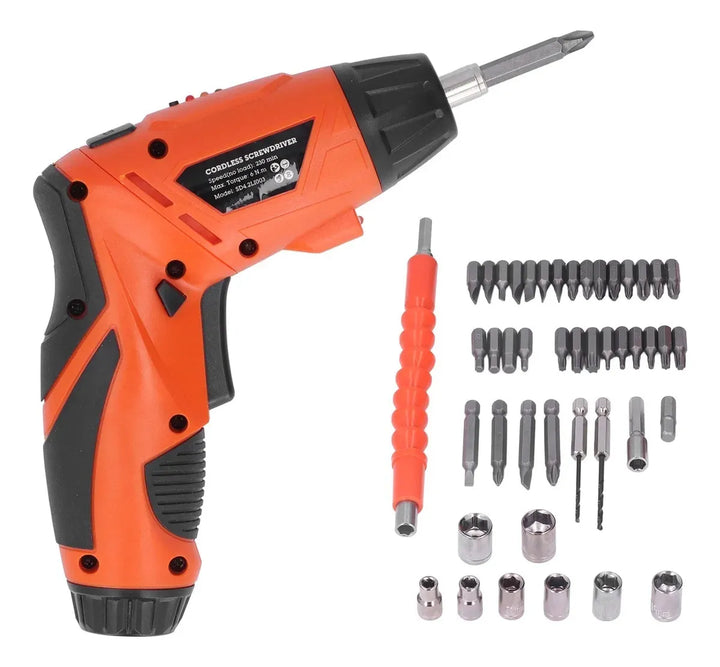 Juego De Destornilladores Eléctricos De Litio Usb - Naranja - 60hz