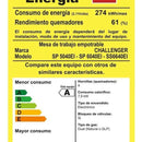 Estufa De Empotrar A Gas 4 Puestos Acero Inoxidable 58.5cm Plateado