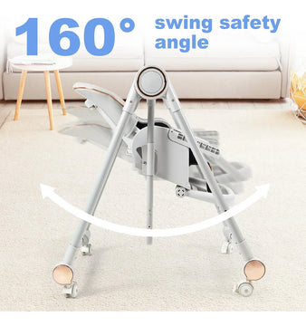 Silla Alta Portable Para Bebés Con Arnés Y Respaldo Ajustabl