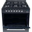 Estufa Con Horno Abba 6 Puestos Gas Natural Rg 803-4n Gt Color Negro