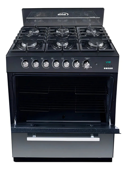 Estufa Con Horno Abba 6 Puestos Gas Natural Rg 803-4n Gt Color Negro