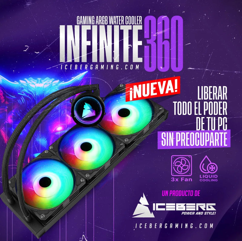Refrigeración Líquida Iceberg Infinite 360 Negra