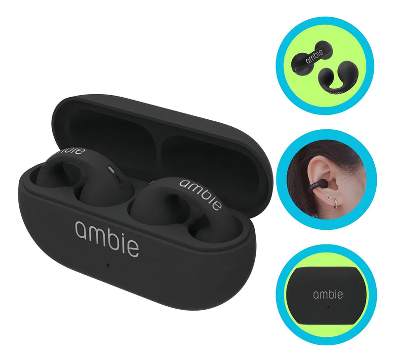 Auriculares deportivos inalámbricos Bluetooth Ambie, color negro