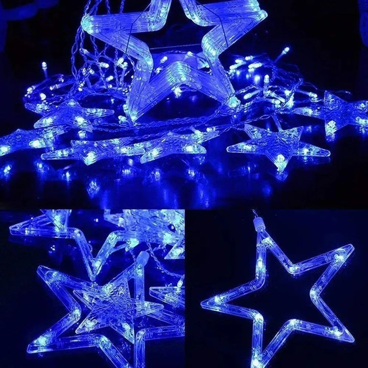 Extensión Luces Led Estrella Luz Decoración Navideña 3 Mts Azul