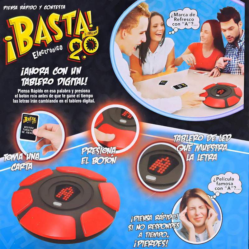 Juego De Mesa Basta Versión 2.0 Viral Interactivo Tablero Electrónica En Español, Para Pensar Rápida, Juego De Palabras De Ritmo Rápido, Juego Familiares, Fiestas Y Entretenimiento