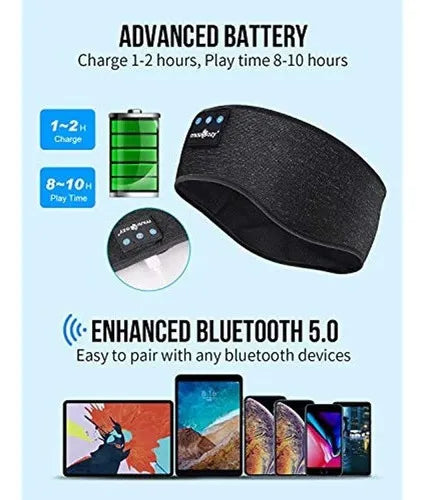 Diadema Con Auriculares Bluetooh Musicozy /deportiva-dormir Black