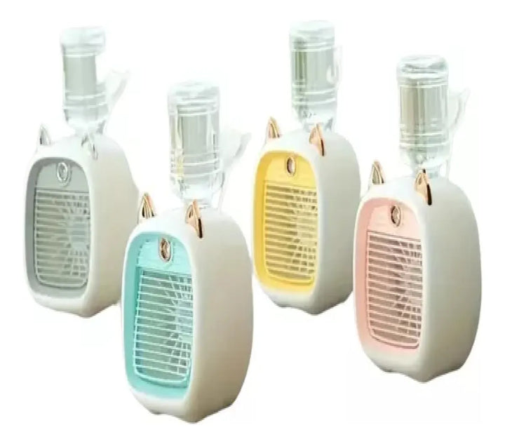 Humidificador Difusor Mini Ventilador Recargable Usb De Mesa - Disponible