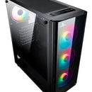 Chasis Gabinete Iceberg Crystal G9 Atx X4 Fans Incluidos Negro