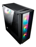 Caja Gabinete Iceberg Crystal G9 Atx X4 Ventiladores Rgb Negro