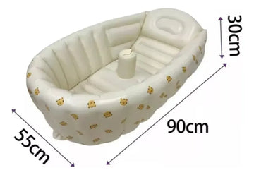 Bañera Inflable Bebé Blanco Ositos