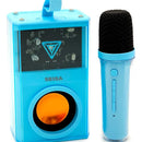Mini Parlante Y Micrófono Karaoke Inalámbrico Megáfono Bt Color Celeste
