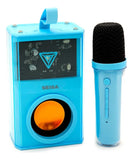 Mini Parlante Y Micrófono Karaoke Inalámbrico Megáfono Bt Color Celeste