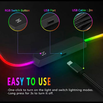 Zhlhper Alfombrilla De Mouse Para Juegos Rgb, Alfombrilla De