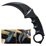 Navaja Cuchillo Karambit Táctico Militar Con Funda Negro