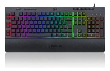 Teclado Gamer Redragon Shiva K512 RGB QWERTY Español Latinoamérica Color Negro con Luz RGB