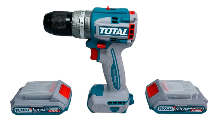 Taladro Inalámbrico Total 1/2 Percutor 20v 2 Baterías Maleta - Turquesa