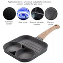 Sarten Antiadherente 3 Puestos Cocina Huevos Arepas Gris