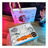 Combo Reloj Smartwatch X8 Ultra + Audífonos Naranja Negro Blanco Mesh Naranja - Negra Según Disponibilidad