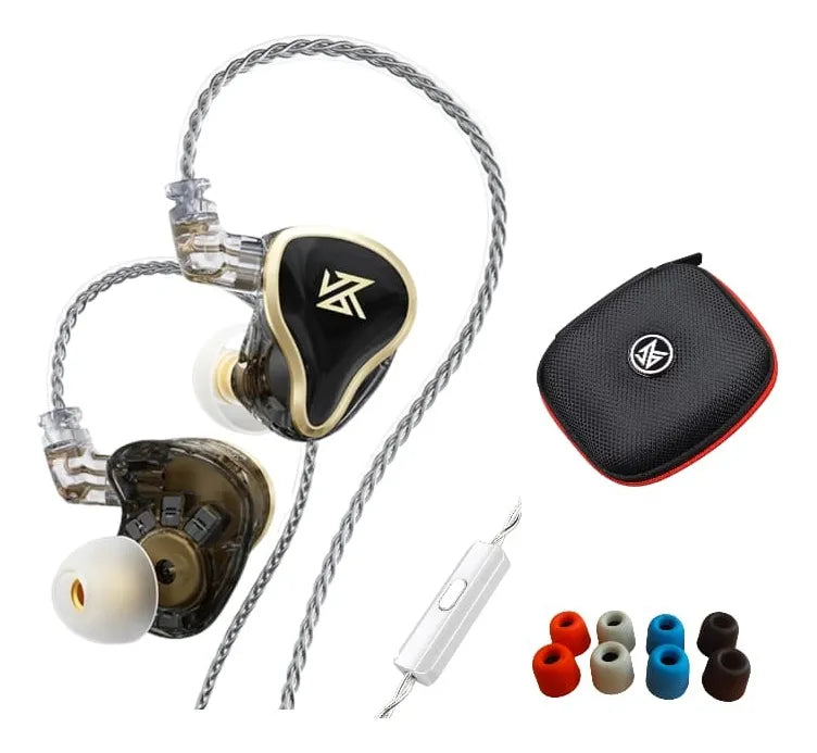 Audifonos Kz Zas Metal Alta Fidelidad sin microfono Cable De Lujo Color Negro