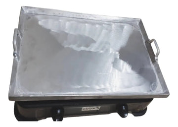 Plancha Asadora De Aluminio Para Cocina Estufa 55 Cm X 34 Cm Gris