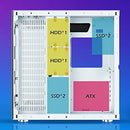 Gim Atx Mid-tower Case White Gaming Pc Case 2 Paneles De Vid White-glass