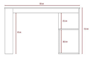 Escritorio RTA MueblesAstana madera aglomerada de 120cm x 73.5cm x 50cm blanco