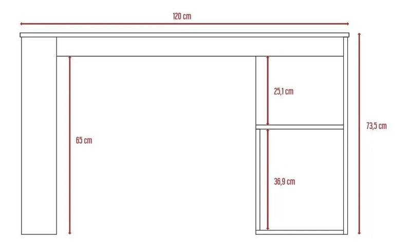 Escritorio RTA MueblesAstana madera aglomerada de 120cm x 73.5cm x 50cm blanco