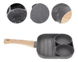Sarten Antiadherente 3 Divisiones Huevos Arepas Carnes Gris