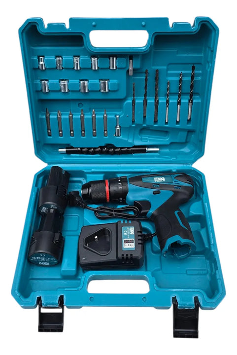 Taladro Inalambrico 18v Percutor Brocas 2 Baterias Oferta Azul Acero 50hz/60hz