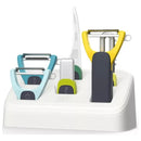 Kit Pelador De Verduras 6 En 1 Acero Inoxidable Con Base Set Azul Cielo