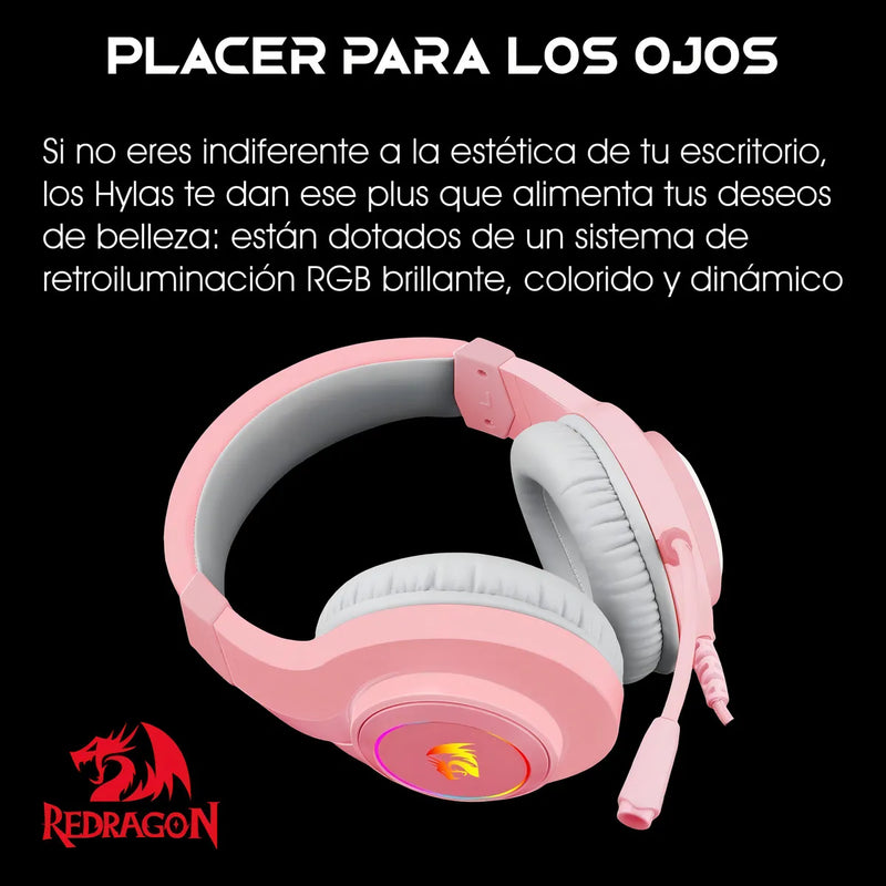 Audifinos Gamer Hylas H260-p Redragon Rosa